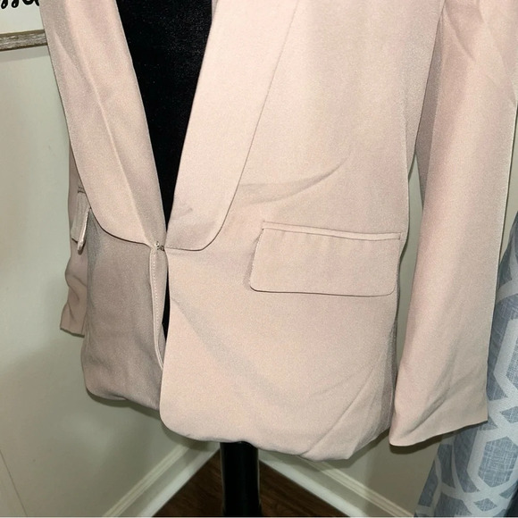 Urban Coco Women’s Blazer Jacket Open Front (Small, Khaki) - Picture 3 of 7